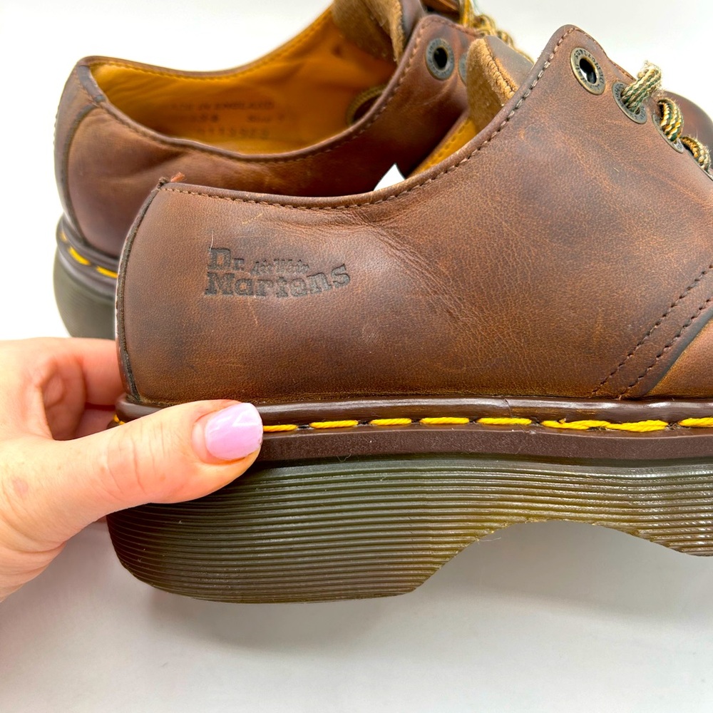 MIE RARE Vintage Dr Martens Chunky Platform Brown Square Toe Lace Up Oxford Shoe - Picture 10 of 17